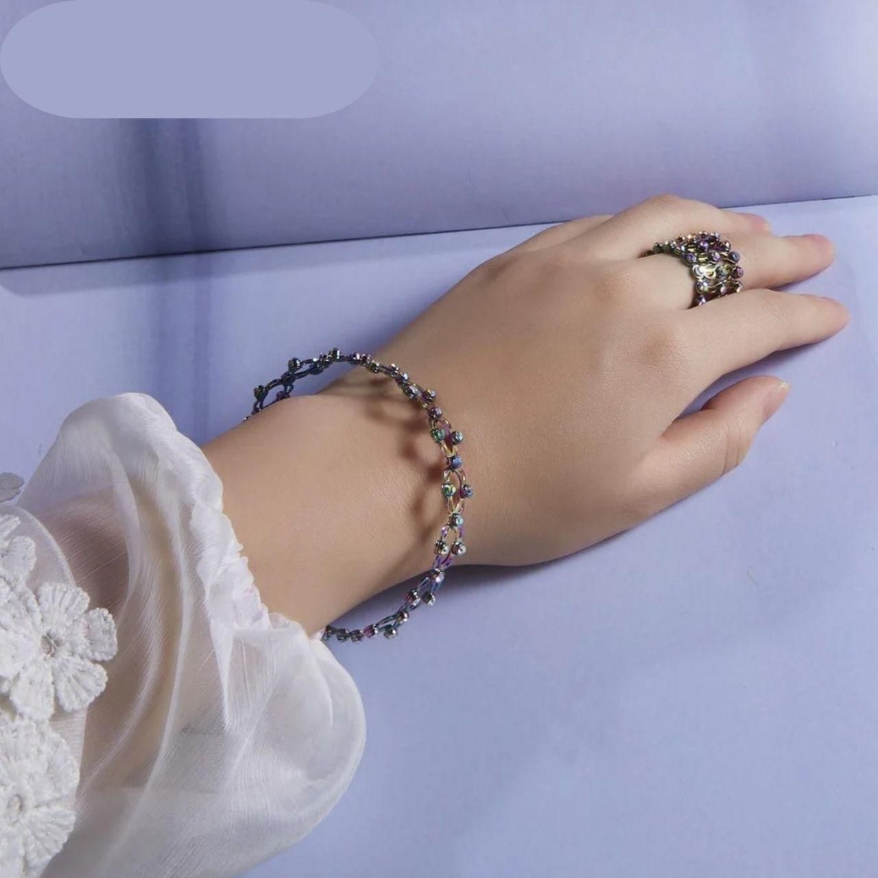 Stretchable 2 In 1 Ring Bracelet